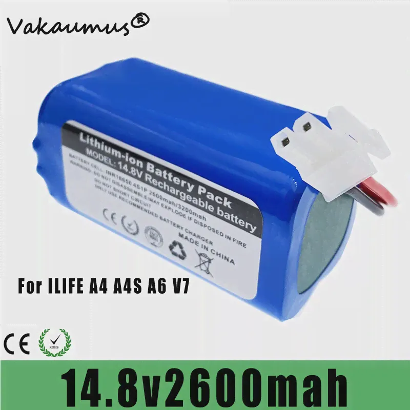 🛍 Vakaumus 14,4 В14,8 Вольт2600 мАч перезаряжаемая батарея Comma, подходит для Ilife A4 A4 A6 Запчасти для робота-пылесоса аксессуары-4