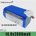 🛍 Vakaumus 14,4 В14,8 Вольт2600 мАч перезаряжаемая батарея Comma, подходит для Ilife A4 A4 A6 Запчасти для робота-пылесоса аксессуары