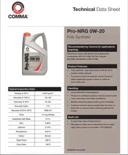 COMMA PRO-NRG 0W-20 API SN ILSAC GF-4/GF-5 5л Масло моторное