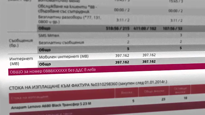Описание на фактурата на Мтел за частни клиенти